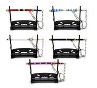 5 Stück Anime Schlüsselanhänger Set Klein Katana schlüsselanhänger Anhänger