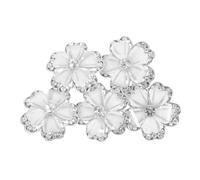 5 Stück Blumenförmige Kristallknöpfe, Dekorative Zierknöpfe und Cardigans | Silberne Zinklegierung mit Acrylelementen, Glänzende Kristalle, Schaftbefestigung, für Reparaturen und Vintage Kleidung
