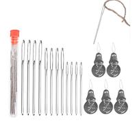 5 Stück einfädelhilfe + 12 Stück Perlennadel, Einfädelhilfe für Nadeln, Aluminium Nadeln Einfädler, Aluminium Mini Nadeleinfädler zum Handnähen, perlennadeln zum auffädeln von perlen