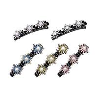 5 Stück glitzernde Kristallstein-Haarspangen mit geflochtenen Strasssteinen, Haarnadel für Damen und Mädchen, Styling-Strass-Clips für Damen, Zubehör