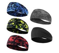 5 Stück Graffiti-Stirnbänder, Sport-Stirnbänder, Elastische Stirnbänder, rutschfeste, Schweißabsorbierende Stirnbänder, Sport-Bandanas Für Sport Und Fitness.