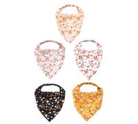 5 Stück Haarbandanas für Damen, Blumenmuster, Leichtes Tuch | Party und Alltag, Atmungsaktiv und Sanft zum Haar, aus Stoff, mit Schöner Drapierung Zufällige Farbe