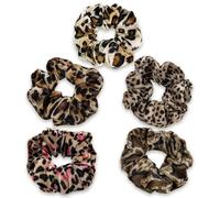 5 Stück Haargummis Mit Leopardenmuster, Retro-Haargummis, Elastische Haargummis, Damen-Haar-Accessoires, Haarfixierungs-Haargummis, Modische Haar-Accessoires