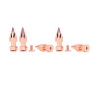 5 Stück Kleidungsspikes, Sechskant-Nieten und Spikes im Punk-Stil, Roségold, starke Kupferspikes für Schuhe, Gürtel, Jacken, 8 x 26 mm DIY-Metallnieten mit hoher Härte für die