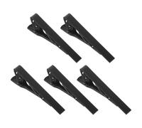 5 Stück Schwarze Krawattenklammer aus Metall für Herren | Kupferkern, Matte Oberfläche, Hält Krawatten Gerade, für Meetings, Interviews, Alltag