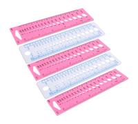 5 Stück Stricknadel Messset aus Kunststoff mit Lochgrößen | Farbig Sortiert in Pink Sowie Blauweiß, mit Hängeöffnung und Kompakter Aufbewahrung