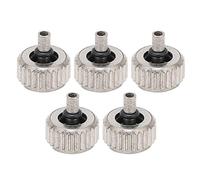 5 Stück Uhrenkrone, Silberstahl-Armbanduhr-Reparaturwerkzeug-Set, langlebige, leichte Ersatzteile für Uhrmacher und DIY-Enthusiasten, Ersatzteile für Uhrenköpfe mit kompaktem (4,5 mm langes Loch)
