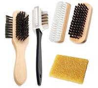 5 Stück Wildlederbürste für Schuhe Set, Wildlederbürste Schuhpflegeset für Rauleder Vielseitig Einsetzbare Raulederbürste Schuhbürsten Set Schuhbürsten mit Radiergummi Schuhputzsets für Rauleder
