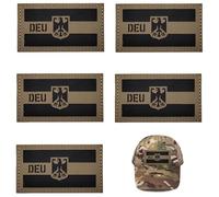 5 Stücke DEU Deutschland IR Infrarot Reflektierende Patches Klett Militär Reflective Germany Flag Patch Bundeswehr Patch Klett Patches für Taktische Kleidung Rucksack Baseballkappe Uniform Weste