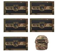 5 Stücke DEU Deutschland IR Infrarot Reflektierende Patches Klett Militär Reflective Germany Flag Patch Bundeswehr Patch Klett Patches für Rucksäcke Militär Aufkleber Abzeichen Klettbänder