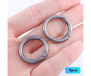 5 Stücke Feder O-Ring Metall Runde Karabinerhaken Schlüsselringe Clips für Schlüsselanhänger, Schnallen, Taschen, Geldbeutel, Handtaschen, Bastelei