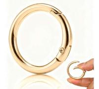 5 Stücke Metall Feder O-Ringe Karabinerhaken Zinklegierung Feder O-Ring Rund Feder Schnappverschluss Karabinerhaken für Schlüsselringe, Taschen, Geldb