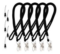 5 Stücke Schlüsselbänder, 45cm Umhängebänder, Schlüssel band Lang mit Metall Swivel Karabinerhaken Haken, Schlüsselanhänger Band Lanyard für Frauen Männer Handy Schlüssel Arbeitskarte (Schwarz)