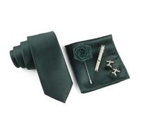 5 Stücke/Set Herren Business Formelle Krawatte & Einstecktuch & Manschettenknöpfe & Anstecknadel & Krawattennadel Kombination Anzug, Hochzeit & Party