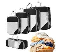 5-teiliges Kompressionstaschen-Set für Kleidung, Organizer für Kleidung, aus dickem Polyester, faltbar, platzsparend, wasserdicht, für Packkoffer, Kreuzfahrten