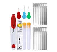 5-teiliges Sticknadeln Nähnadeln Set Massband Weiche Augen Nadeln Stumpfe Nadel Sticknadeln Ohne Spitze Kommt mit kleinen Röhrchen und Einer Schere für Hand Nähen Handwerk