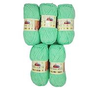 5 x 100 Gramm Himalaya Dolphin Strickwolle, Babywolle , 500 Gramm Wolle Super Bulky (hellgrün 80345)