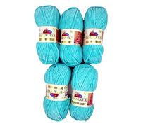 5 x 100 Gramm Himalaya Dolphin Strickwolle, Babywolle , 500 Gramm Wolle Super Bulky (türkis 80335)