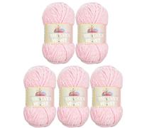 5 x 100 Gramm Himalaya Velvet Micro-Polyester Strickwolle, Babywolle samtig 500 Gramm Wolle (hellrosa 90003)