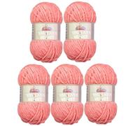 5 x 100 Gramm Himalaya Velvet Micro-Polyester Strickwolle, Babywolle samtig 500 Gramm Wolle (hellrosa 90046)