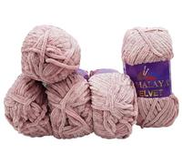 5 x 100 Gramm Himalaya Velvet Micro-Polyester Strickwolle samtig 500 Gramm Wolle (altrosa 90049)