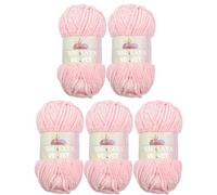 5 x 100 Gramm Himalaya Velvet Micro-Polyester Strickwolle samtig 500 Gramm Wolle (hellrosa 90019)