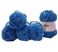 5 x 100 Gramm Himalaya Velvet Micro-Polyester Strickwolle, Babywolle, Babywolle, Babywolle (petrol 90041)