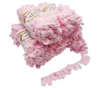 5 x 100 Gramm Schlaufenwolle Ilkadim Export Puffy, 500 Gramm Fingerstrick - Wolle super bulky, Schlaufenwolle, Strickwolle, Stricken ohne Nadel (rosa 31)