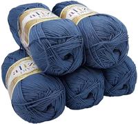 5 x 100 Gramm Strickgarn Ilkadim Export Diva einfarbig, 500 Gramm merzerisierte Strickwolle microfiber-Acryl (pwtrol 353)