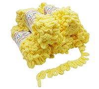 5 x 100 Gramm Strickwolle Alize Puffy, 500 Gramm Fingerstrick - Wolle super bulky, Schlaufenwolle, Stricken ohne Nadel (gelb 13)