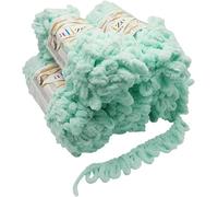 5 x 100g Puffy Schlaufenwolle Ilkadim Export, 500 Gramm Fingerstrick - Wolle super bulky, Schlaufenwolle, Strickwolle, Stricken ohne Nadel (mint 15)