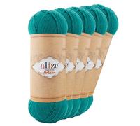 5 x 100g Sockenwolle Alize Superwash Artisan 75% Wolle Strickwolle Häkelgarn Farbwahl, Farbe:507 türkisgrün