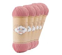 5 x 100g Sockenwolle Alize Superwash Artisan 75% Wolle Strickwolle Häkelgarn Farbwahl, Farbe:161 puderrosa