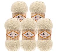 5 x 100g Strickgarn ALIZE Baby Best uni Babywolle Wolle Antipilling 44 Farben