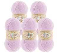 5 x 100g Strickgarn ALIZE Baby Best uni Babywolle Wolle Antipilling 44 Farben