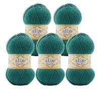 5 x 100g Strickgarn ALIZE Baby Best uni Babywolle Wolle Antipilling 44 Farben