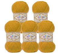 5 x 100g Strickgarn ALIZE Baby Best uni Babywolle Wolle Antipilling 44 Farben
