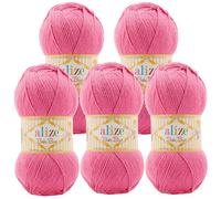 5 x 100g Strickgarn ALIZE Baby Best uni Babywolle Wolle Antipilling 44 Farben