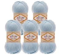5 x 100g Strickgarn ALIZE Baby Best uni Babywolle Wolle Antipilling 44 Farben