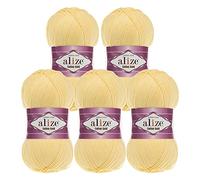 5 x 100g Strickgarn Alize Cotton Gold Uni Klassikgarn Häkelgarn Strick-Wolle Farbwahl