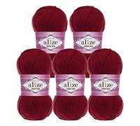 5 x 100g Strickgarn Alize Cotton Gold Uni Klassikgarn Häkelgarn Strick-Wolle Farbwahl