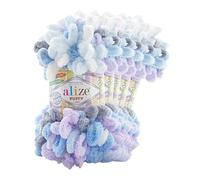 5 x 100g Strickgarn ALIZE Puffy Color Stricken ohne Nadeln Fingerstrickgarn