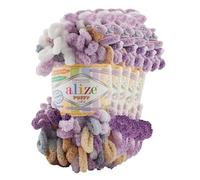 5 x 100g Strickgarn ALIZE Puffy Color Stricken ohne Nadeln Fingerstrickgarn, Farbe:6522
