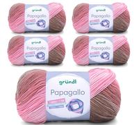 5 x 100g Wolle Set Farbverlaufswolle Gründl Papagallo Häkelwolle, Strickgarn mehrfarbig (05)