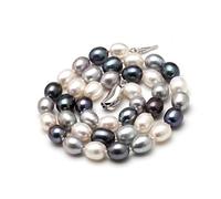 50 cm natürliche Süßwasserperlenkette Frauen, mehrfarbige echte feine Hochzeits-Choker-Perlenketten Schmuck erfüllen FUEzRgLdI (Color : 7 3/8, Size : 8-9mm)