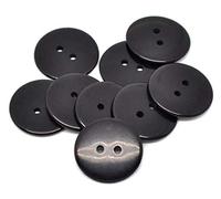 50 edle Harzknöpfe 23mm schwarz 2-Loch rund nähen basteln Knöpfe Knopf