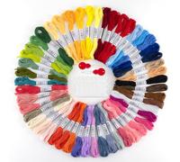 50 Farben Stickgarn set, Embroidery Floss Multifarben Weicher Polyester Perfekt für Armbänder Knüpfen Stickerei Basteln Crafts Arts Kreuzstich, 8m, 6fädig, Threads Nähgarne Häkeln