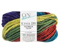 50 Gramm ONline Linie 231 Filzwolle Color aus 100% Schurwolle (0153 Bunt Basis Mix)