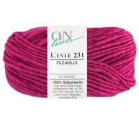 50 Gramm ONline Linie 231 Filzwolle Uni aus 100% Schurwolle (0005 Pink)