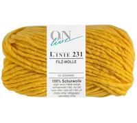 50 Gramm ONline Linie 231 Filzwolle Uni aus 100% Schurwolle (0013 Sonnengelb)